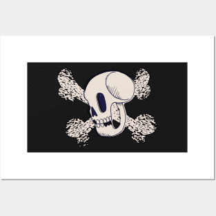 crossbones skull Posters and Art